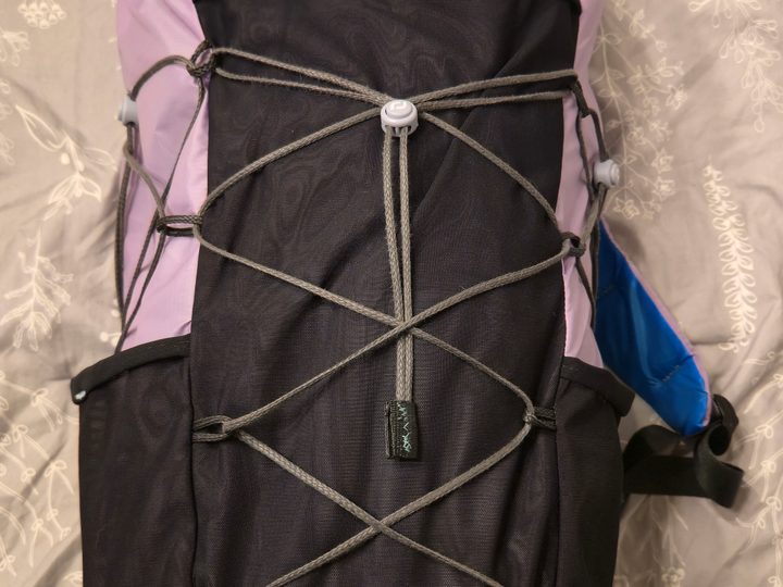 Horizon technical daypack sewn from repurposed fabric